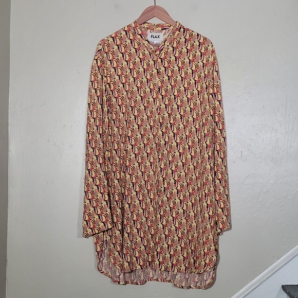 Flax Patterned Long Sleeve Shirt - Picture 1 of 5